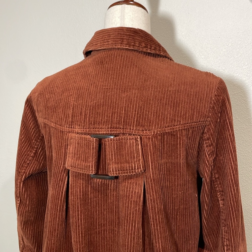 Rust/Brown Corduroy Large Button Swing Jacket Size Small - Picture 5 of 16